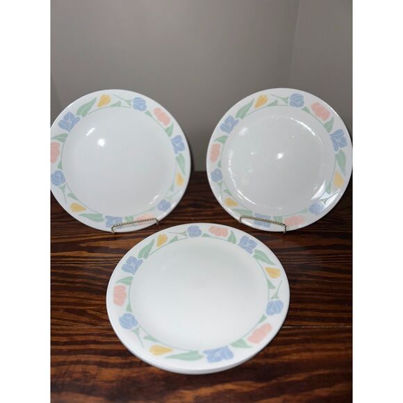 6‎ VTG Friendship Corelle by Corning Dinner Plates (10.25") Pastels, Made in USA - Picture 5 of 8